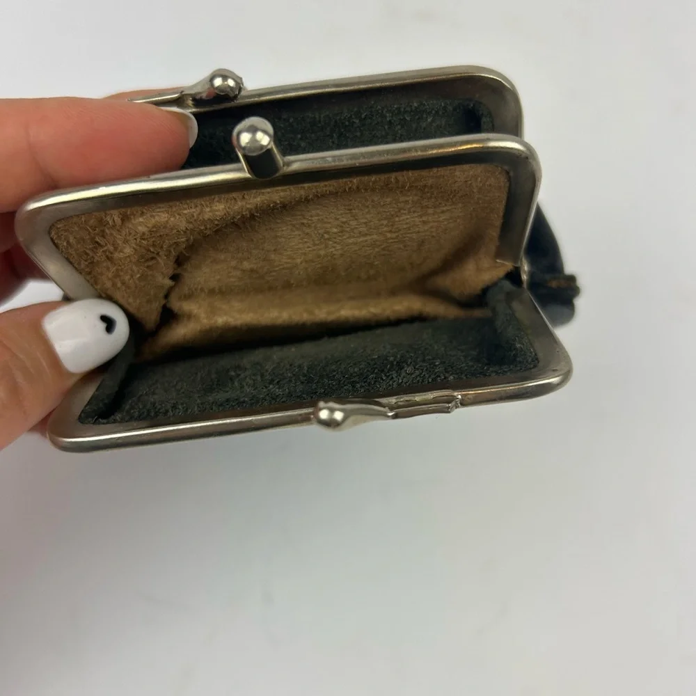 Vintage Black Leather Coin Purse